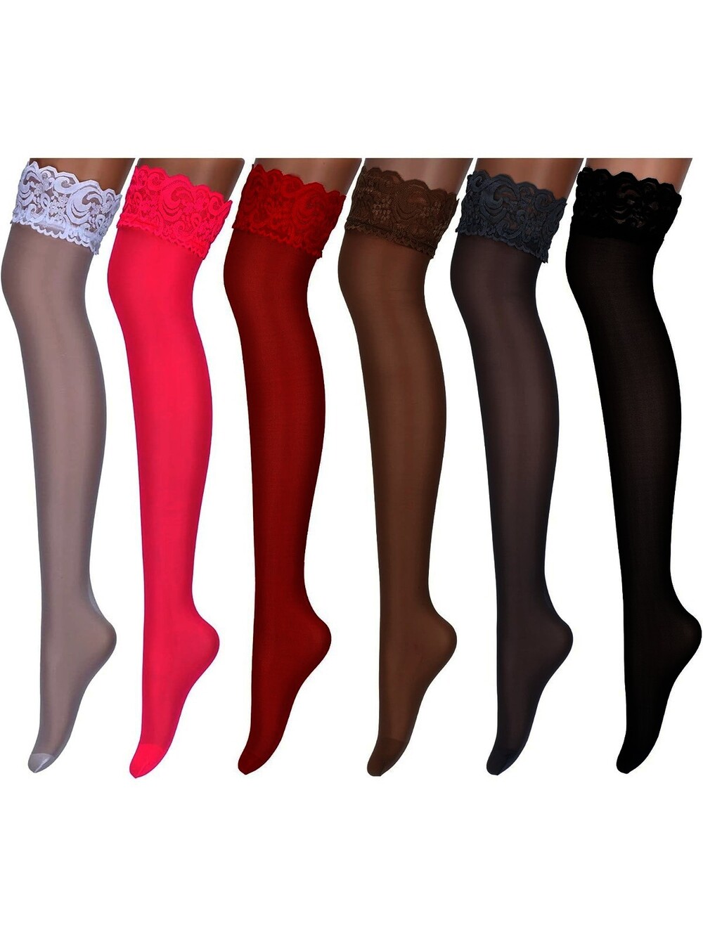 Dreamgirl red silicone lace top thigh highs